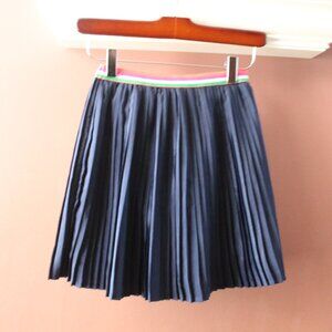 Gap Kids Girl Navy Blue Pleated Skirt Rainbow Waist Band Size M 8-9